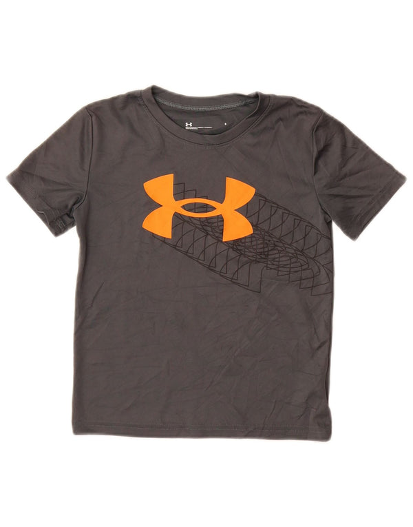 UNDER ARMOUR Grafik-T-Shirt-Oberteil für Jungen, 5–6 Jahre, graues Polyester