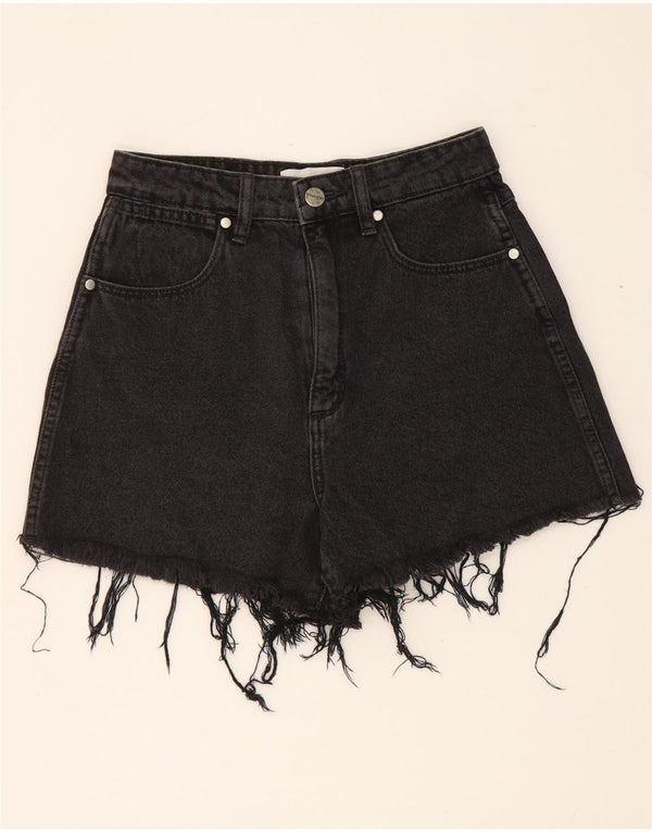 Wrangler Damen-Jeansshorts mit hoher Taille, US 7, Mittel, W24, schwarze Baumwolle