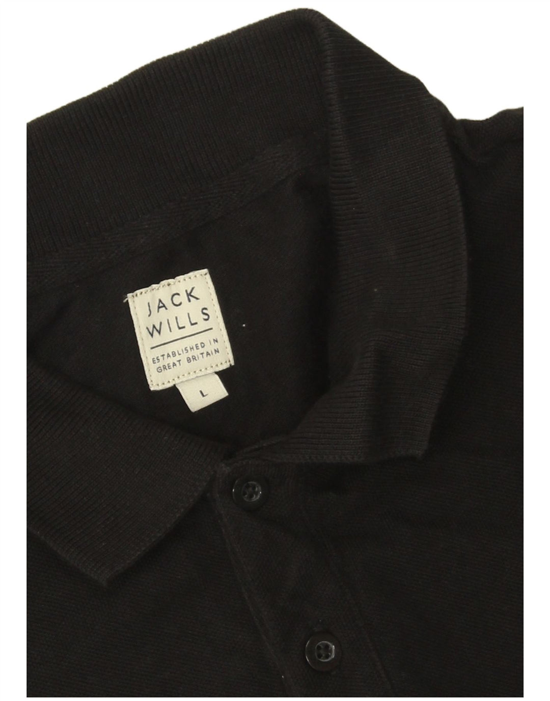 Jack Wills Herren-Poloshirt, groß, aus schwarzer Baumwolle