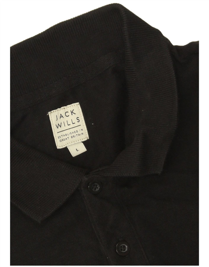 Jack Wills Herren-Poloshirt, groß, aus schwarzer Baumwolle