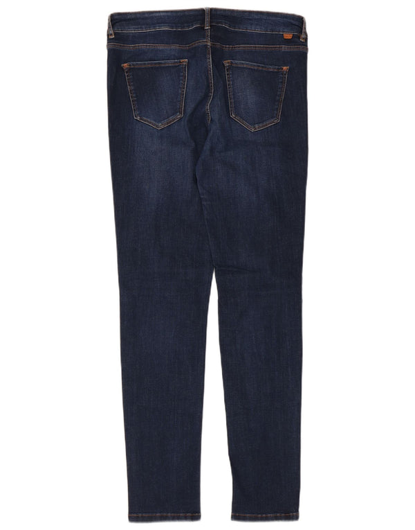 Massimo Dutti Damen Distressed Skinny Jeans EU 42 Large W32 L30 Marineblau