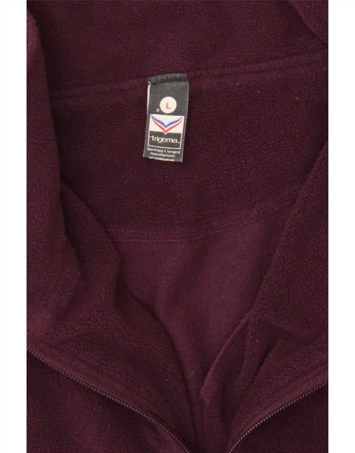 Trigema Herren-Fleecepullover mit Reißverschluss am Hals, großes Burgunderrot, Polyester