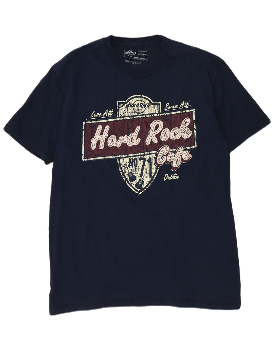 HARD ROCK CAFE Herren-T-Shirt „Dublin“ mit Grafik, groß, aus marineblauer Baumwolle