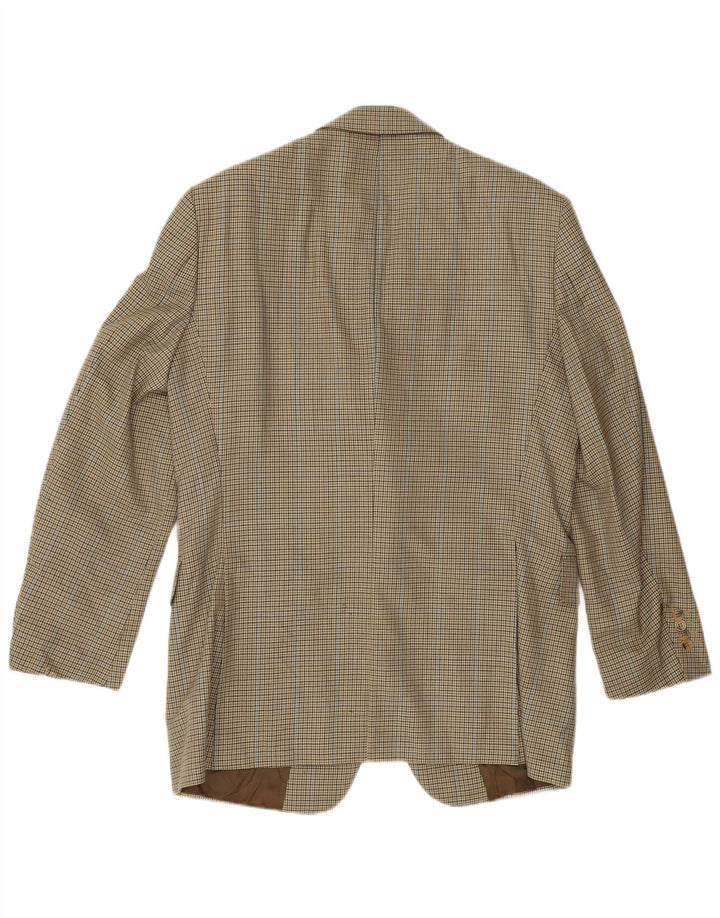 Burberry Herren Blazer Jacke EU 48 Mittelgelbe Hahnentritt-Schurwolle