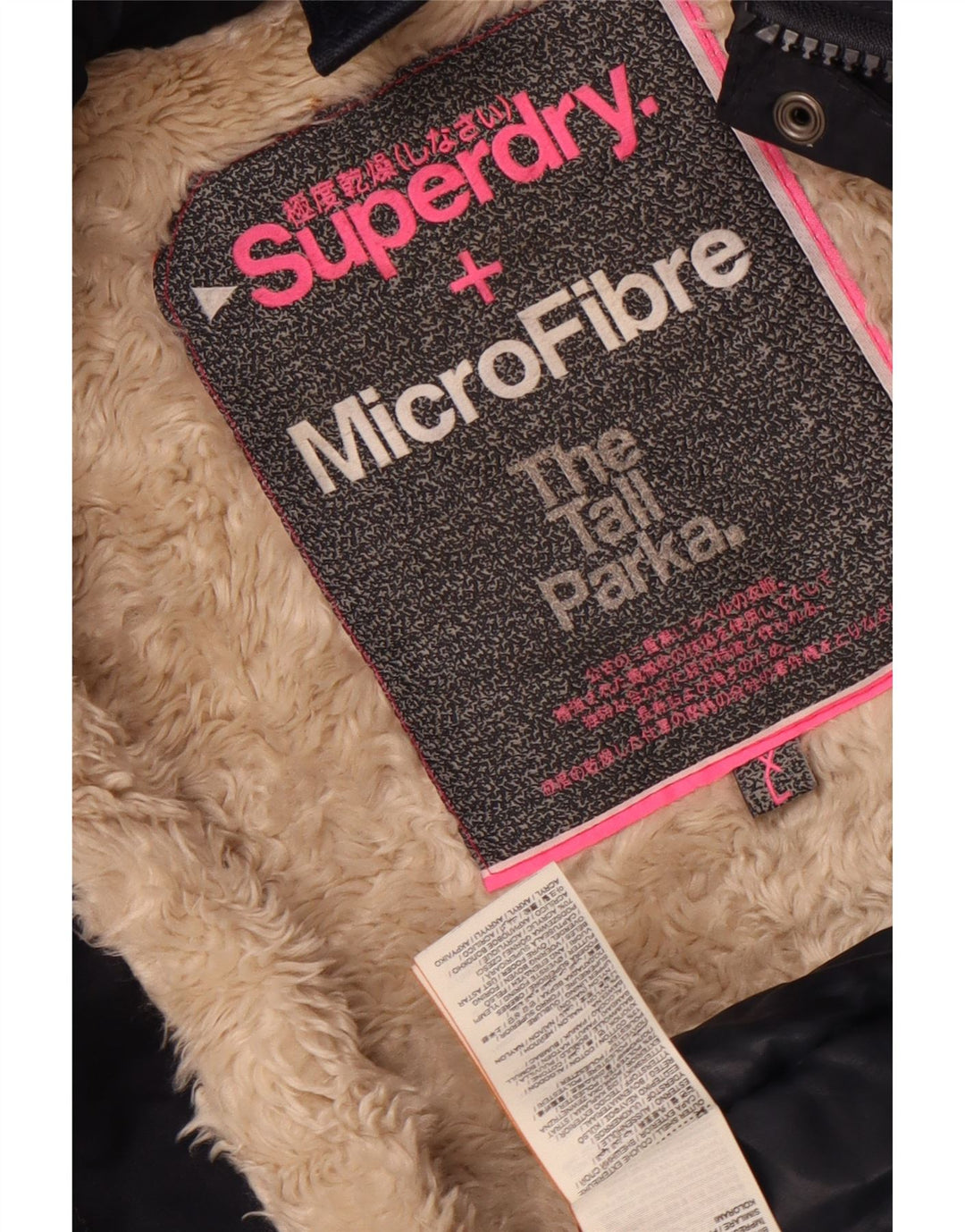 Superdry Damen-Parka mit Kapuze, UK 18, XL, Marineblau, Polyester