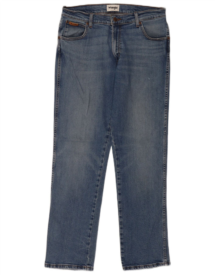 Wrangler Herren Texas Straight Jeans W34 L32 Blaue Baumwolle