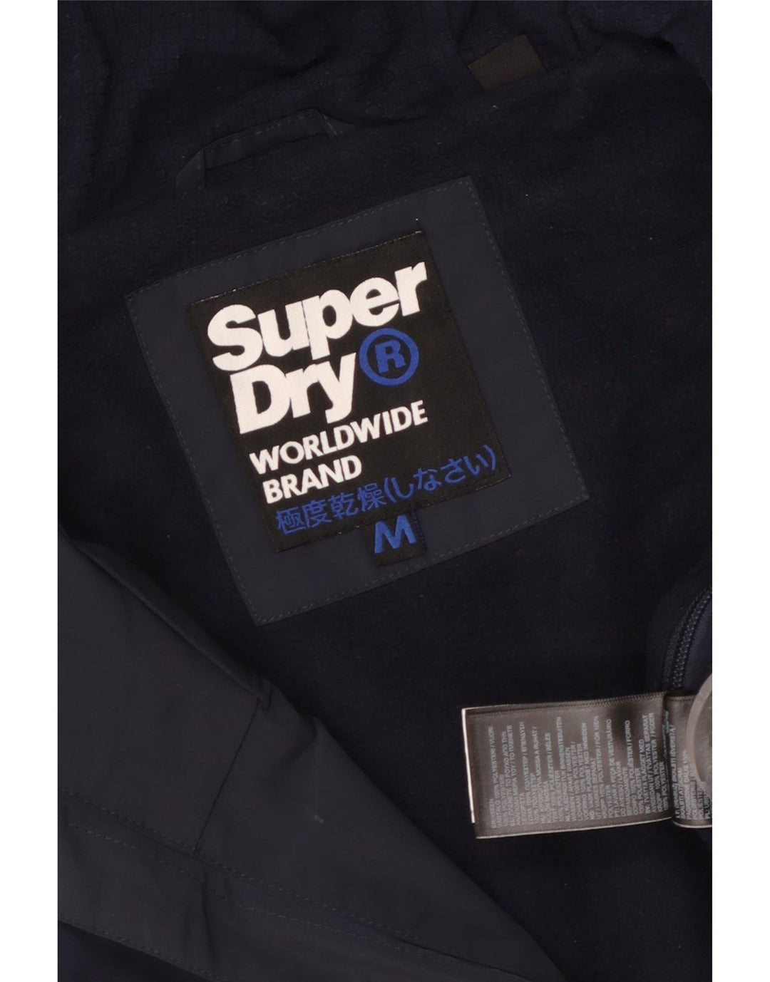 SUPERDRY Herren-Anorakjacke mit Kapuze, UK 38, mittleres Marineblau, Farbblock