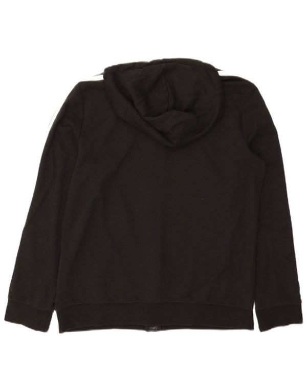 Adidas Damen Zip Hoodie Pullover UK 16/18 Große schwarze Baumwolle