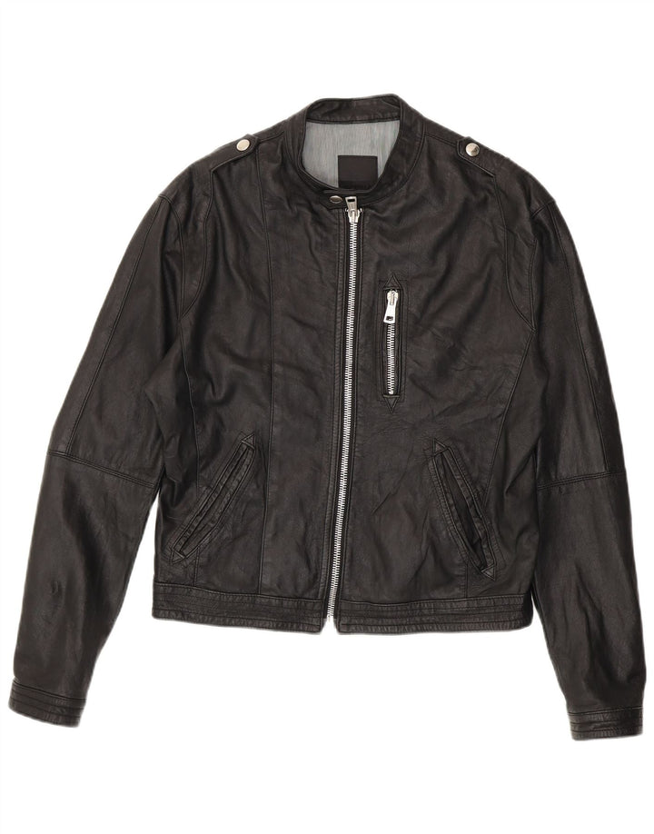 Imperial Damen Militärlederjacke IT 48 XL Schwarz