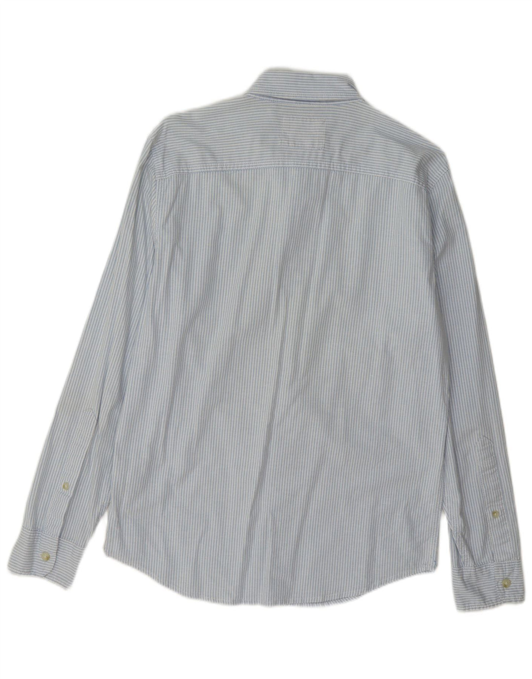 Hollister Herren-Hemd, klein, blaue Nadelstreifen-Baumwolle
