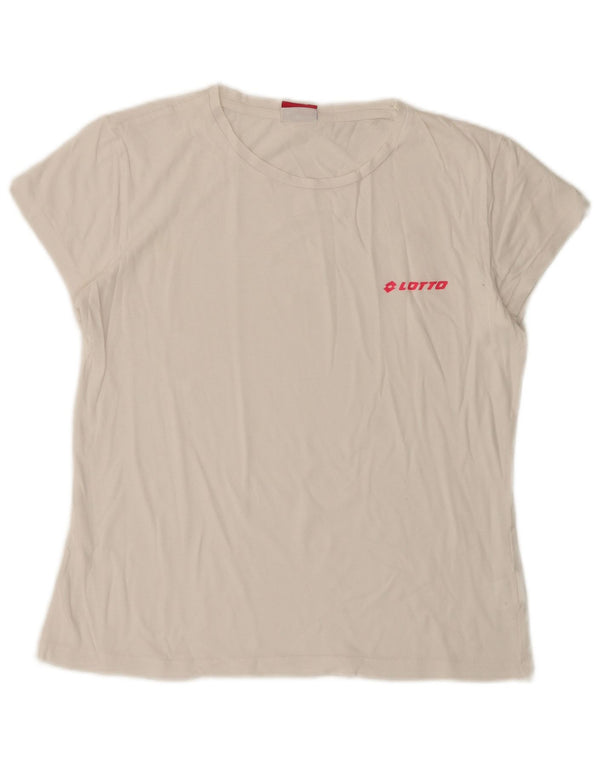 LOTTO Damen T-Shirt Top UK 10 Small Weiße Baumwolle