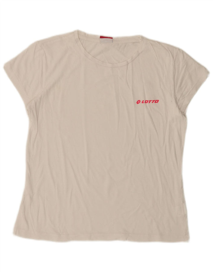 LOTTO Damen T-Shirt Top UK 10 Small Weiße Baumwolle