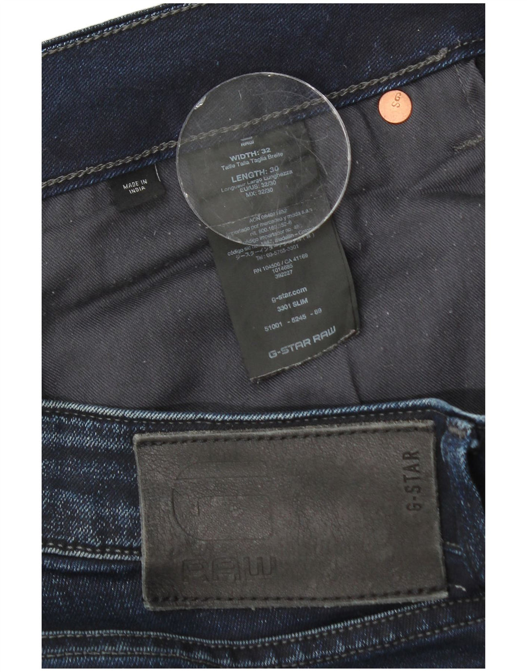 G-Star Herren Slim Jeans W32 L30 Marineblau Baumwolle