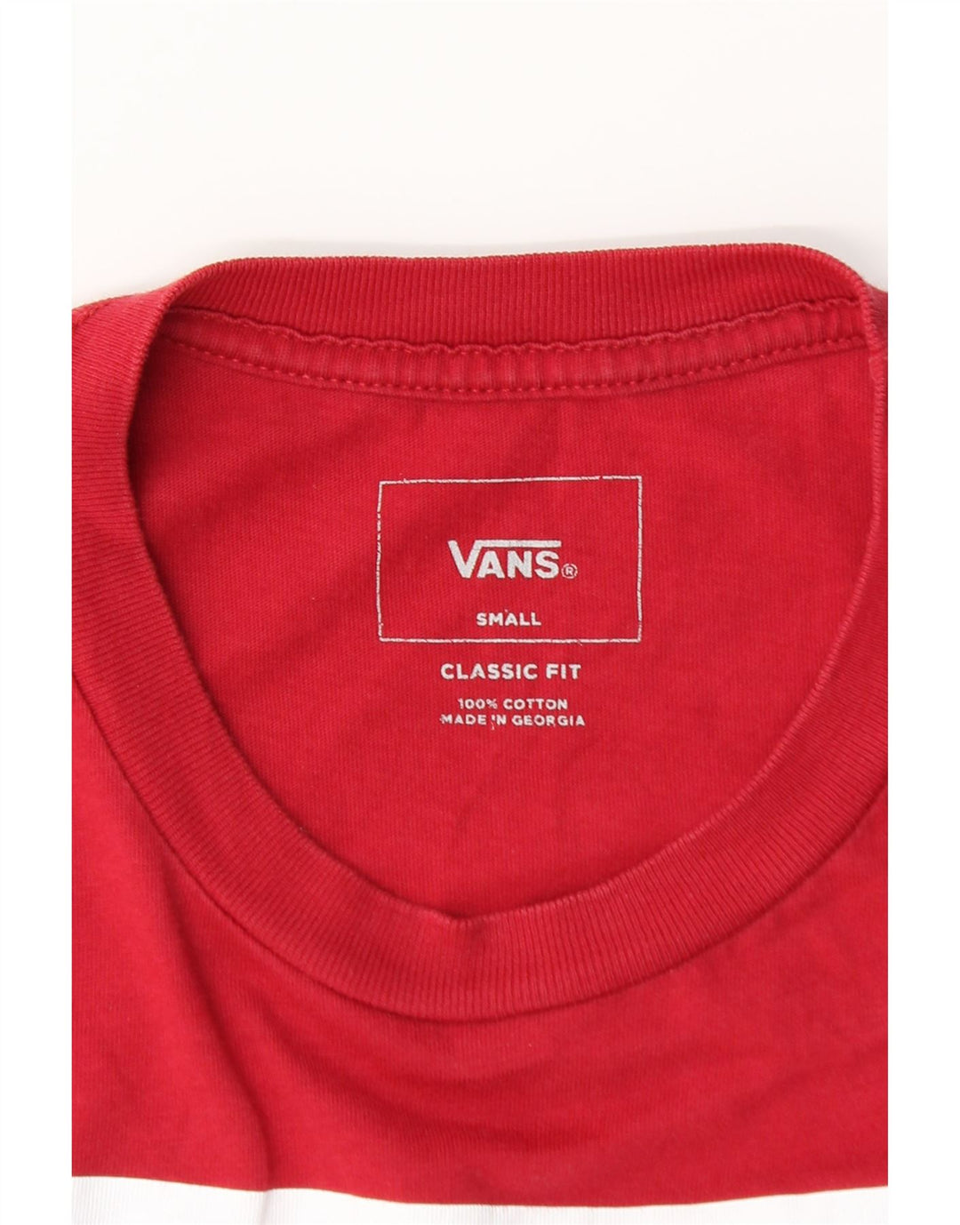 VANS Herren Classic Fit Graphic Top Langarm Klein Rot Baumwolle