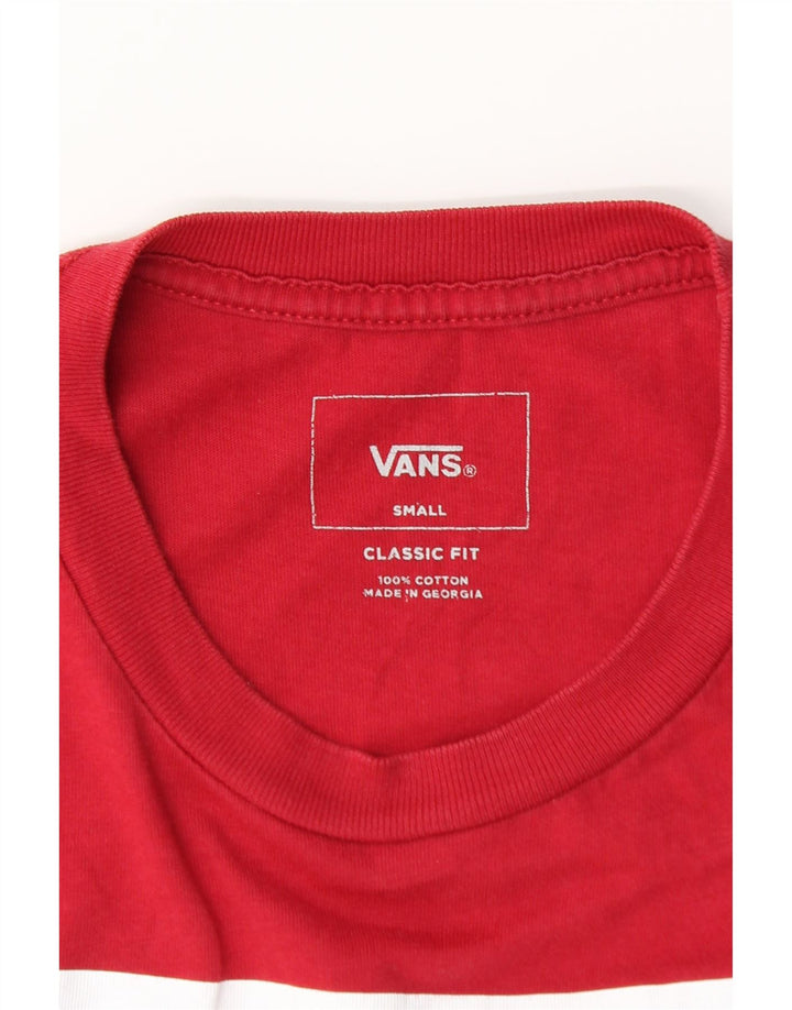VANS Herren Classic Fit Graphic Top Langarm Klein Rot Baumwolle
