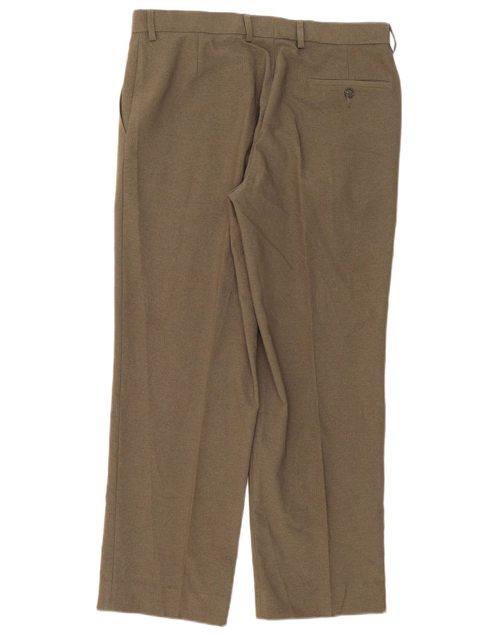 Gerade Herren-Anzughose von Marks & Spencer, W34, L31, Khaki, Polyester