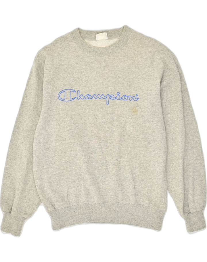 CHAMPION Mens Graphic Sweatshirt Jumper Medium Grey Cotton Vintage Champion and Second-Hand Champion from Messina Hembry 