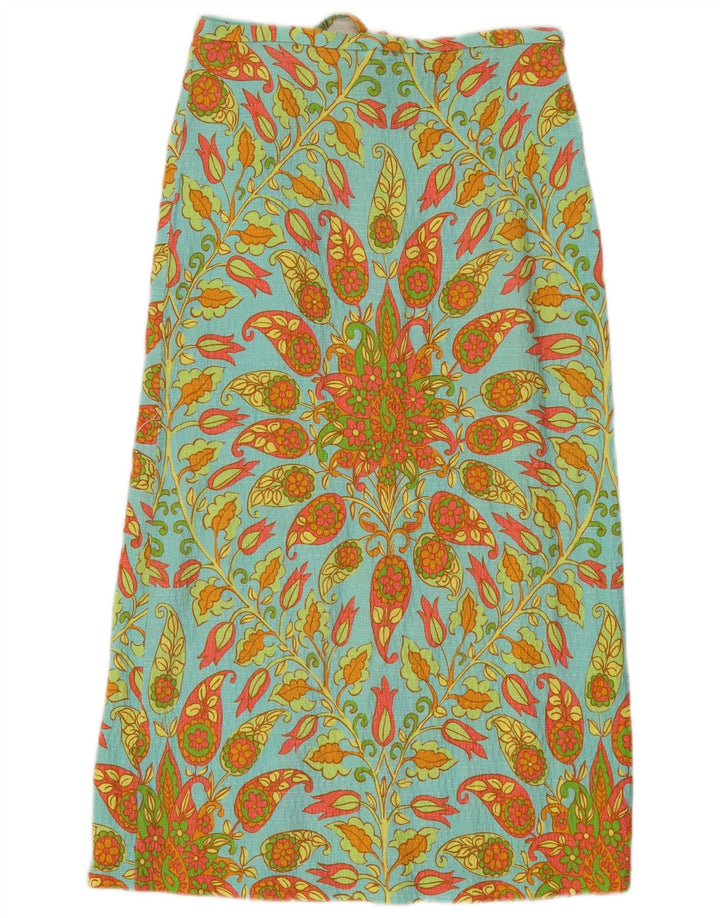 Zara Damen Midirock Medium W28 Blau Paisley
