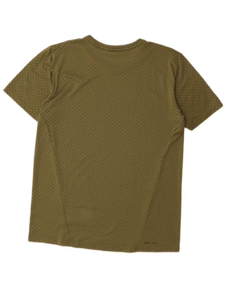 Nike Herren Dri Fit T-Shirt Top Medium Khaki Geometrisch Polyester