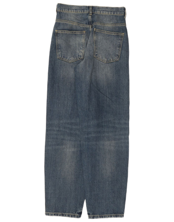 Zara Damen Baggy High Waist Jeans EU 32 2XS W22 L30 Blau