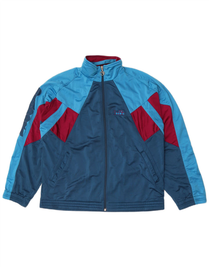 Diadora Herren-Trainingsanzug mit Grafik, UK 42, Größe L, blau, Colourblock-Polyester