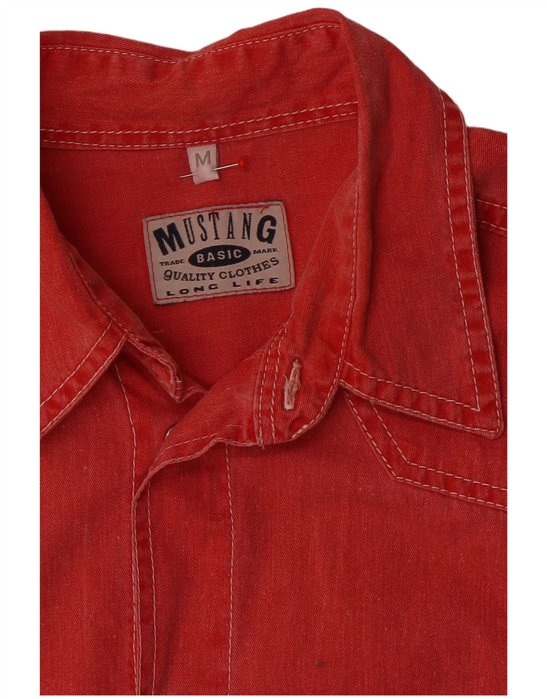 Mustang Herren Jeanshemd Mittelrot