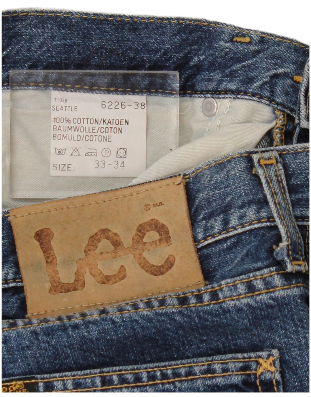Lee Herren Seattle Straight Jeans W33 L31 Blaue Baumwolle