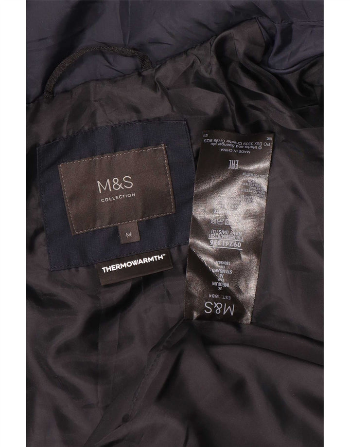 Marks & Spencer Herren Wattierte Jacke UK 38 Mittel Marineblau Polyester