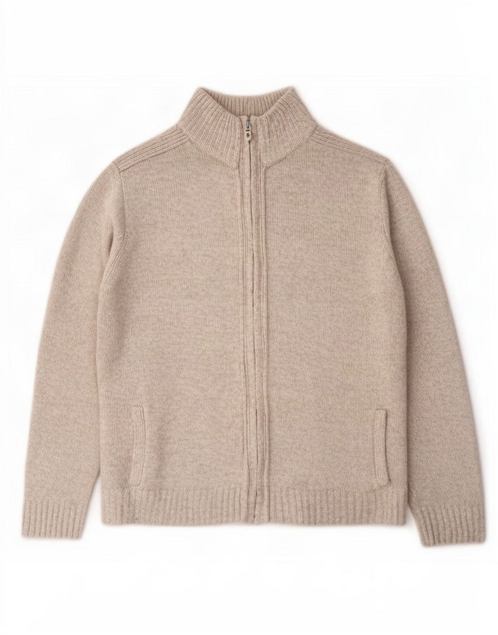 Marks & Spencer Herren-Strickjacke, groß, beige meliert, Acryl