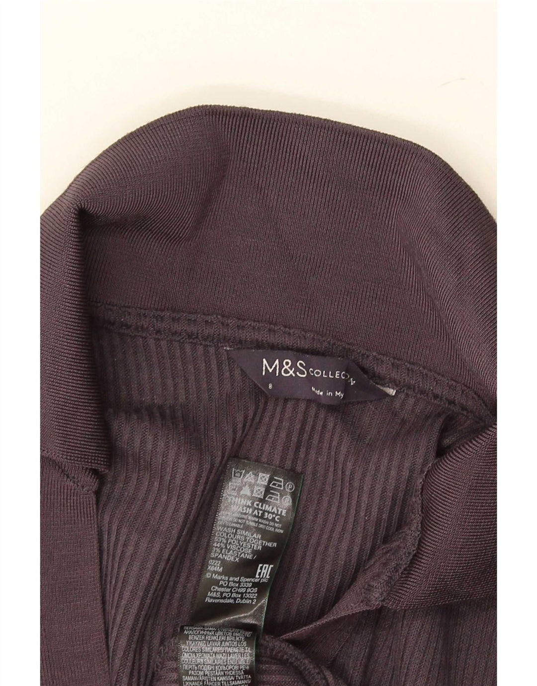 Marks & Spencer Damen Langarm-Poloshirt Uk 8 Small Grau Polyester