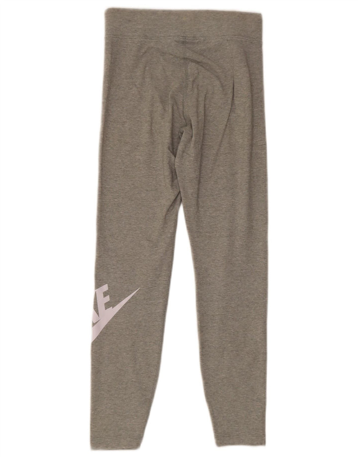 Nike Womens Graphic Leggings UK 10 Small Graue Baumwolle