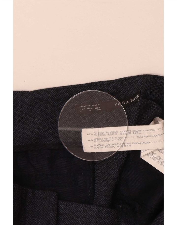 Gerade Chino-Hose für Damen von Zara, Größe S, W26, L28, Marineblau, Polyester