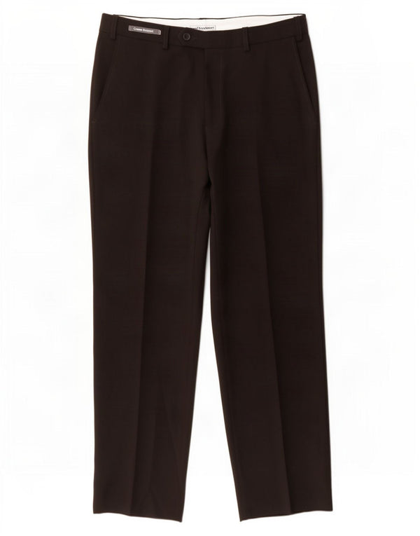 Gerade Herren-Anzughose von Marks & Spencer, W32, L31, schwarzes Polyester
