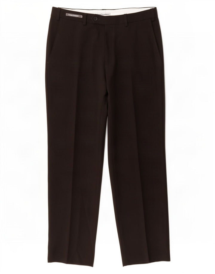 Gerade Herren-Anzughose von Marks & Spencer, W32, L31, schwarzes Polyester