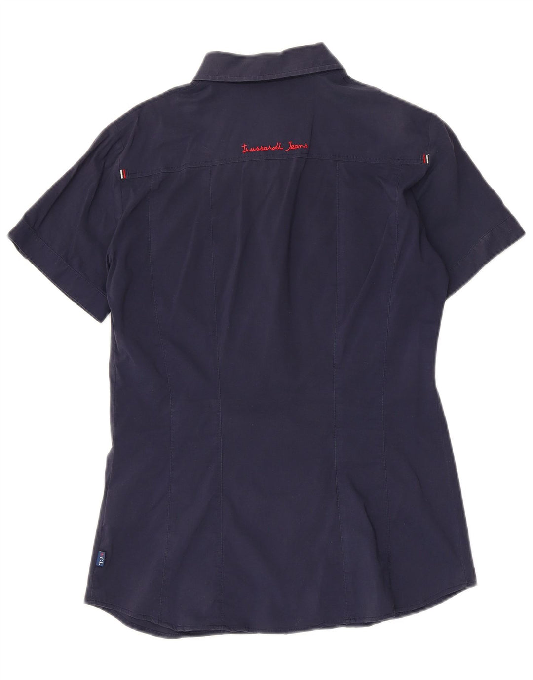 TRUSSARDI JEANS Kurzarmhemd für Damen UK 12 Medium Marineblau Baumwolle
