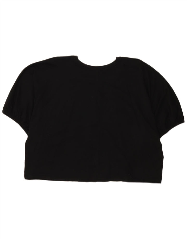 Zara Damen Crop Oversize T-Shirt Top UK 14 Medium Schwarz