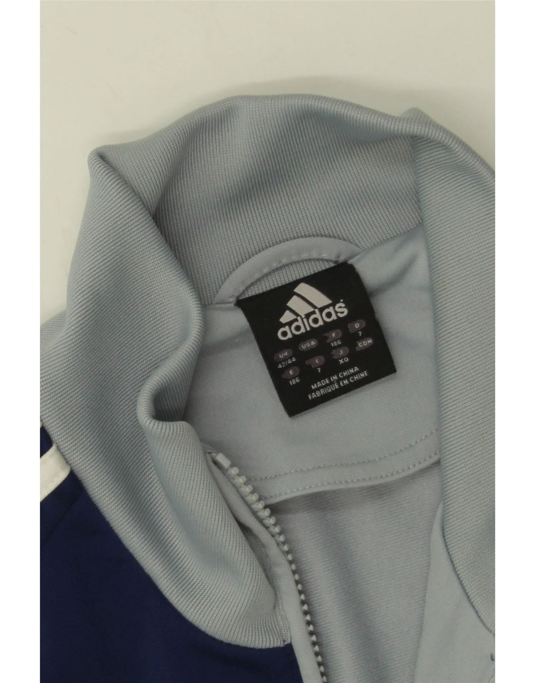 Adidas Herren-Trainingsanzugoberteil, UK-Größe 42/44, großes graues Colourblock-Polyester