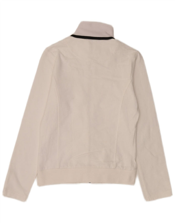 Kappa Damen-Trainingsanzug-Top-Jacke, UK 12, mittelweiße Baumwolle