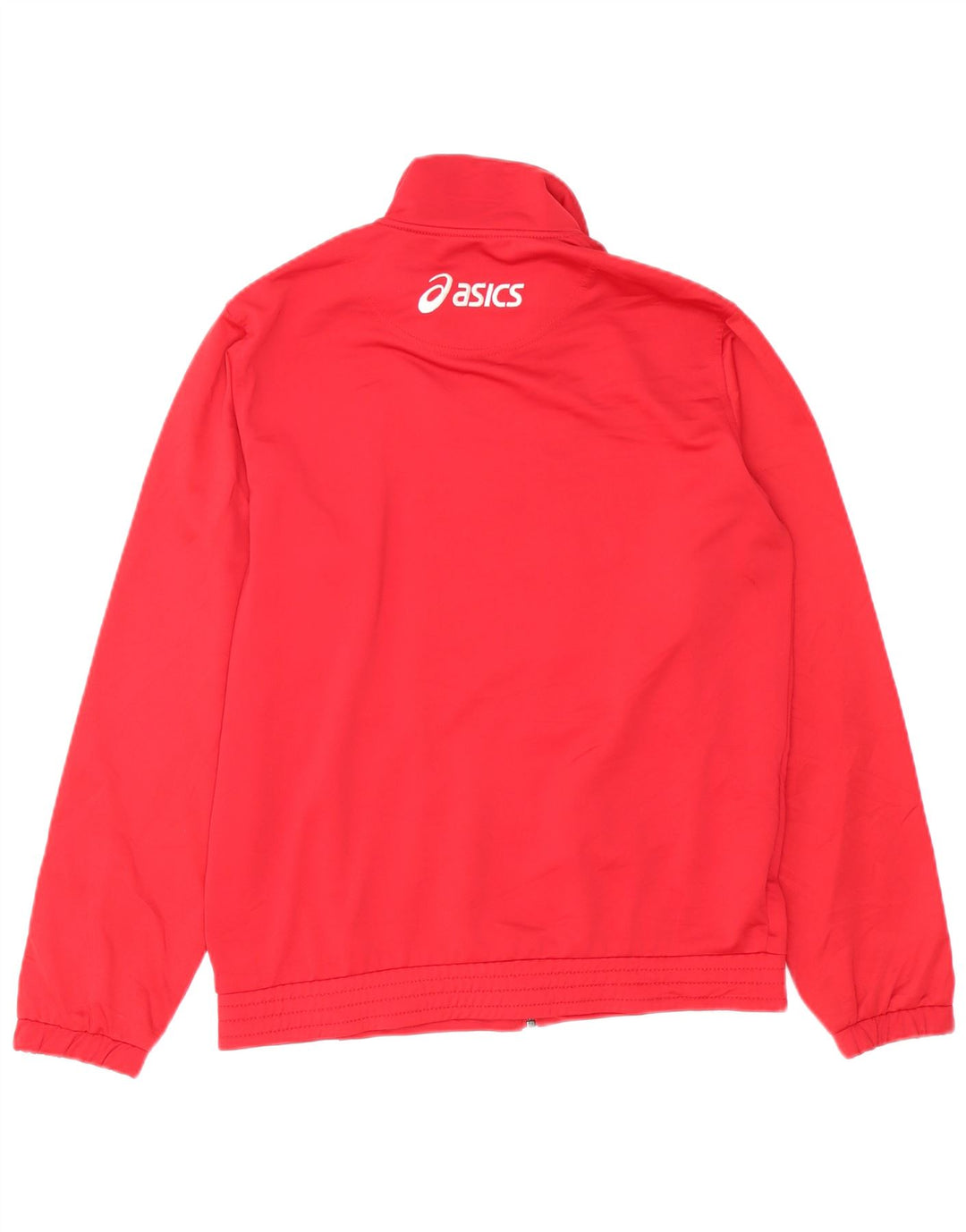 ASICS Herren-Trainingsanzug-Oberjacke, Mittelrotes Farbblock-Polyester