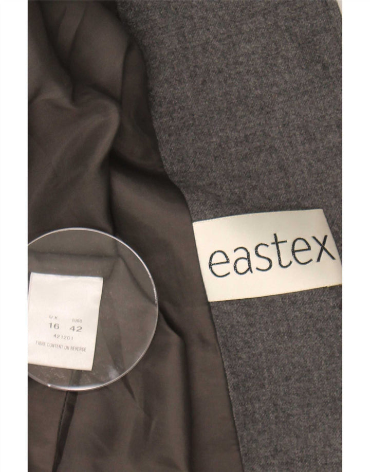 Eastex Damen 4-Knopf-Blazerjacke UK 16 Große graue Wolle