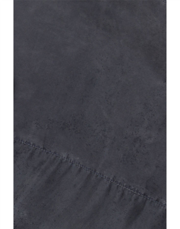 VINTAGE Damen Playsuit UK 14 Medium Marineblaue Seide