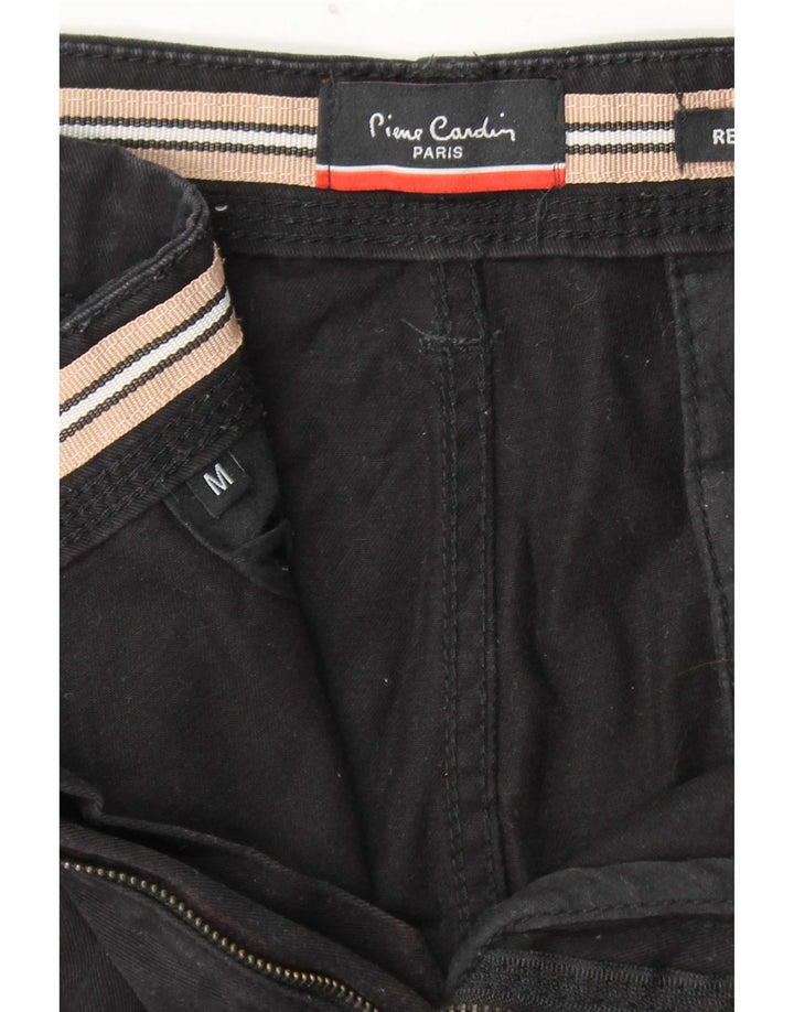 Pierre Cardin Herren-Chinoshorts mit normaler Passform, Größe M, W32, schwarze Baumwolle