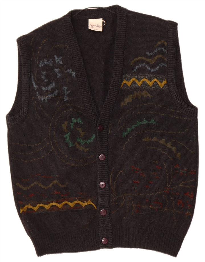 Angelo Litrico Herren-Strickjacke IT 48/50 Mittelschwarz Geometrisch