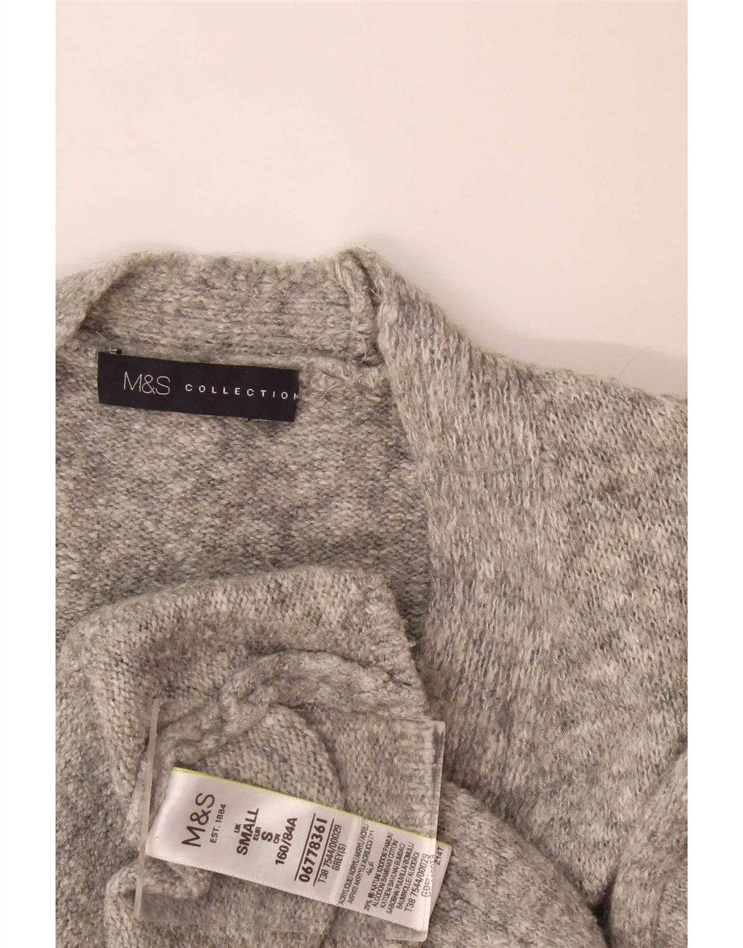 Marks & Spencer Damen-Strickjacke in Übergröße, Gr. 10, Größe S, Grau meliert