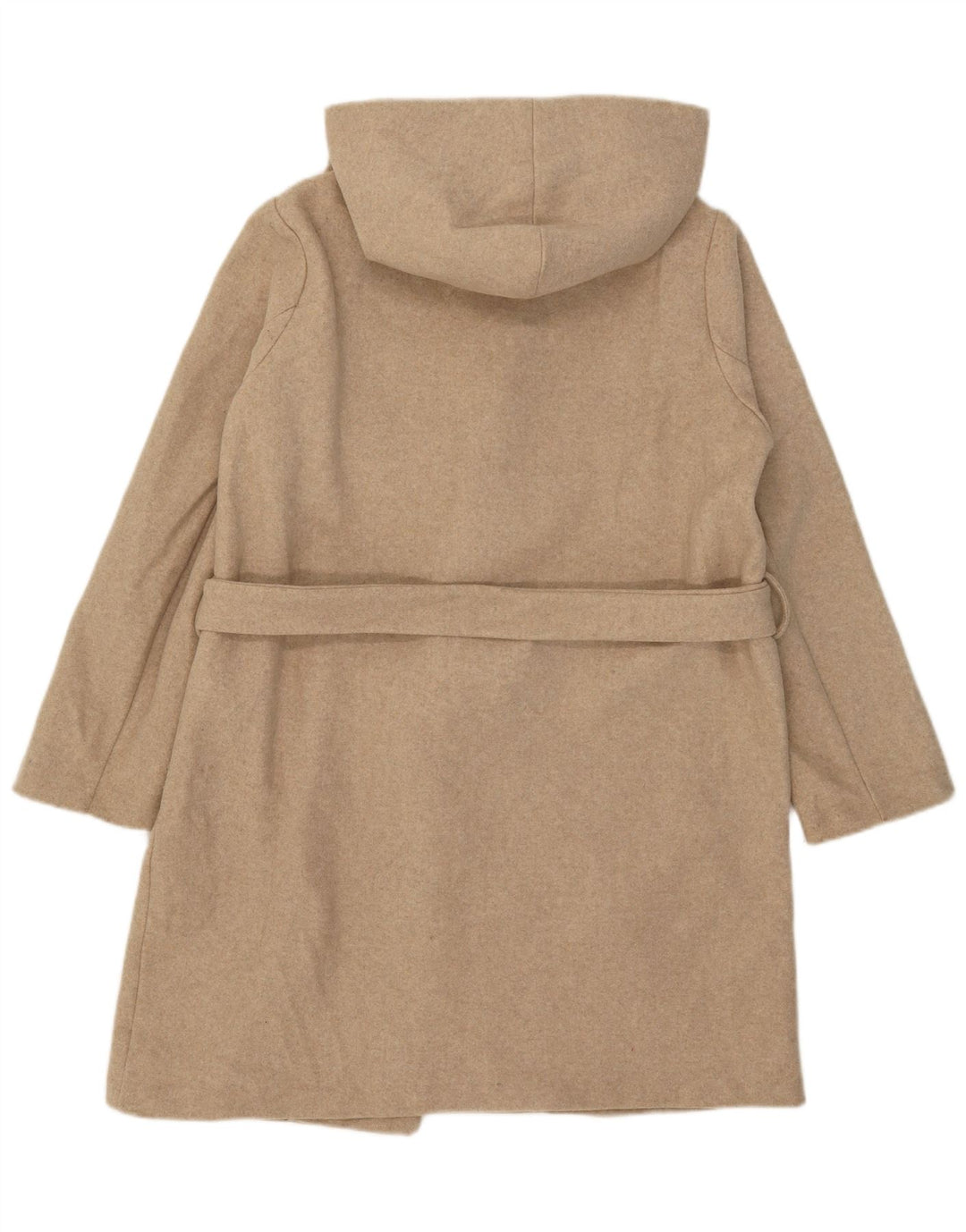 Zara Damen Kapuzenmantel UK 14 Medium Beige Polyester