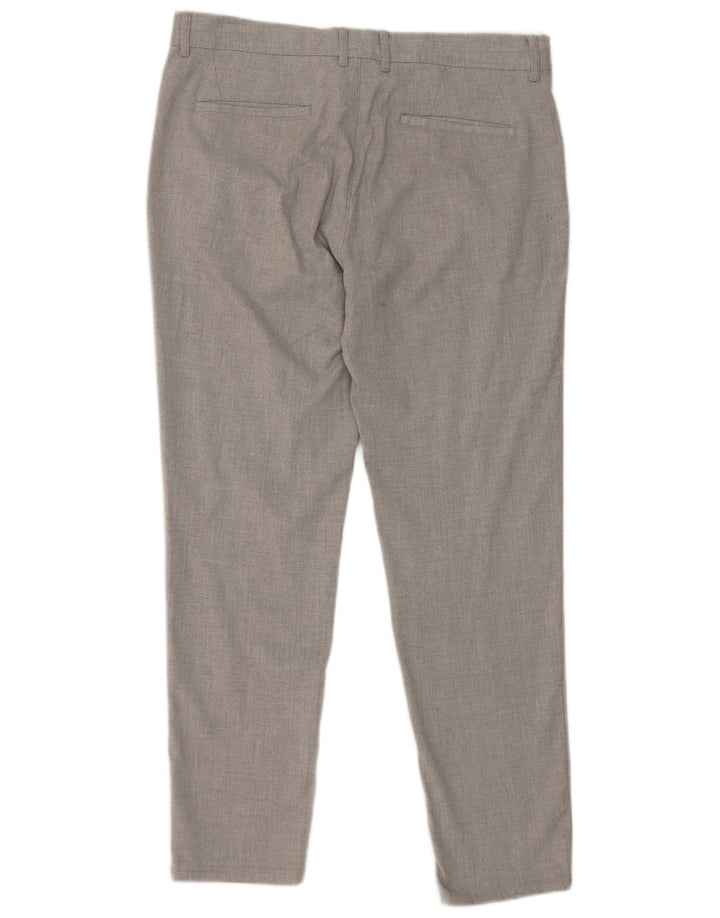 Zara Herren Slim Anzughose EU 42 Large W32 L28 Grau