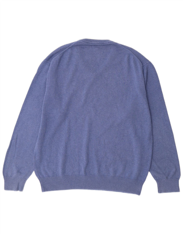 GANT Herren-Pullover mit V-Ausschnitt, XL, blaue Baumwolle