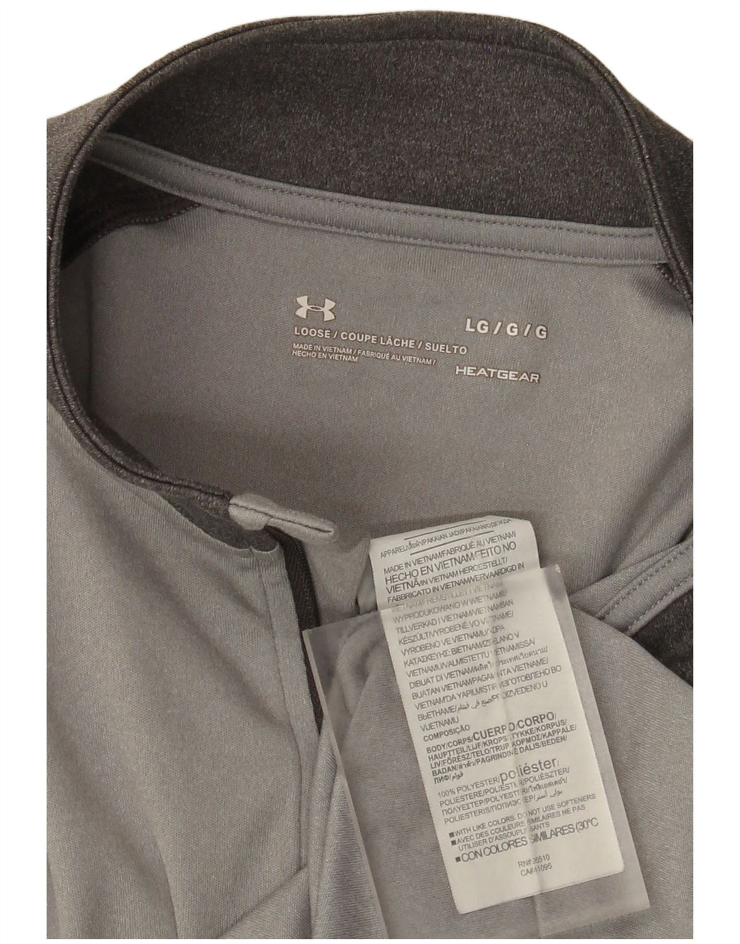 Under Armour Herren Heat Gear Pullover-Trainingsanzug mit Reißverschluss, Größe L, Grau