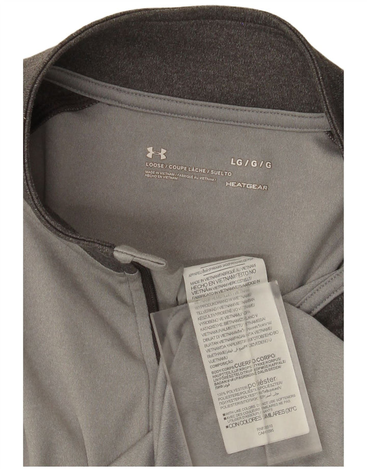 Under Armour Herren Heat Gear Pullover-Trainingsanzug mit Reißverschluss, Größe L, Grau
