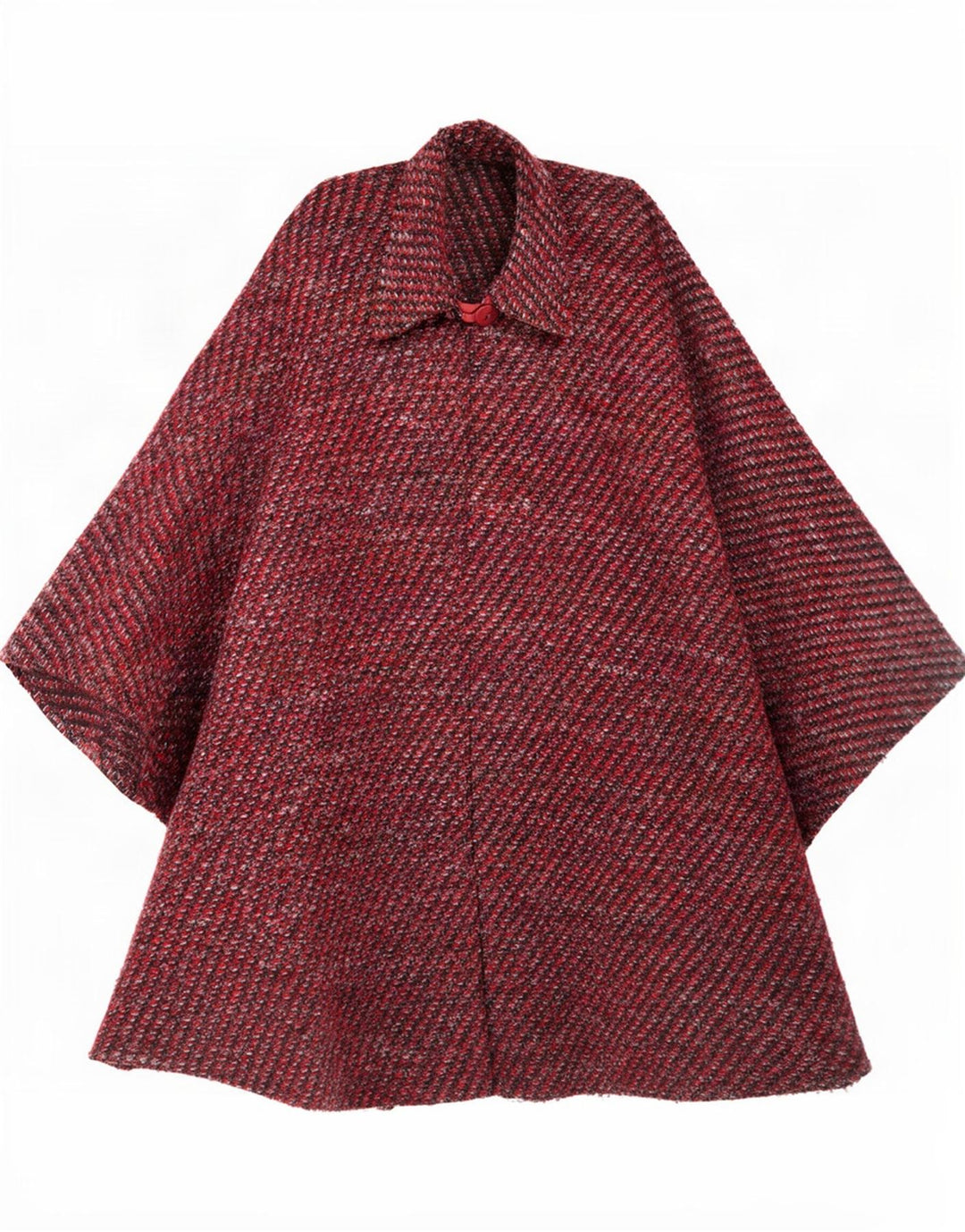 Vintage Damen Cape Mantel Einheitsgröße Rot meliert